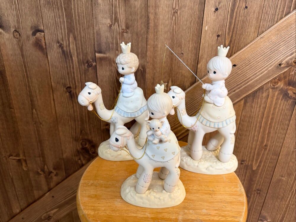 Precious Moments “They Followed the Star”3 Wise Men Camels Nativity Set w/ Box (